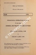 Book cover of Periodical Operating Notice containing General Instructions and Notices, Saturday 4 April 1998 to Friday, 5 June 1998 by Railtrack Great Western